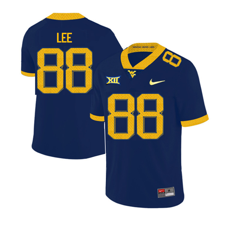NCAA Men's Tavis Lee West Virginia Mountaineers Navy #88 Nike Stitched Football College 2019 Authentic Jersey GG23H35AR